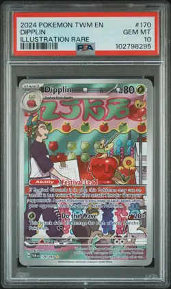 2024 POKEMON TWM EN-TWILIGHT MASQUERADE ILLUSTRATION RARE #170 DIPPLIN PSA 10 - Image 1