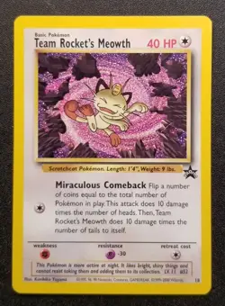 Pokemon Team Rocket's Meowth Black Star Promo Never Played - Image 1
