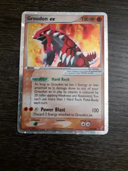 Pokemon Groudon TCG Holo Card Crystal Guardians 93/100 EX Rare - Image 1