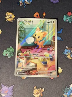 Pokemon Cards Lillipup 154/086 Illustration Rare White Flare - (NM) - Image 1