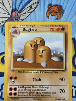 Pokemon Card: Dugtrio 19/102 Base Set Rare LP EX Condition - Image 2