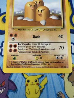 Pokemon Card: Dugtrio 19/102 Base Set Rare LP EX Condition - Image 3
