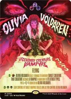 Olivia Voldaren (Borderless Poster Foil) - NM/M - #490 - INR - MTG - Image 1