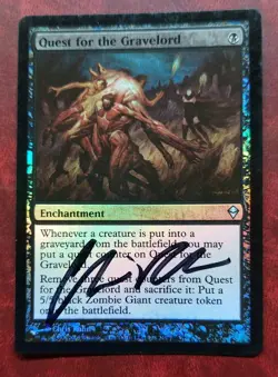 UNPLAYED SIGNED FOIL Quest for the Gravelord Zendikar NM MAGIC CHRIS RAHN EDH - Image 1