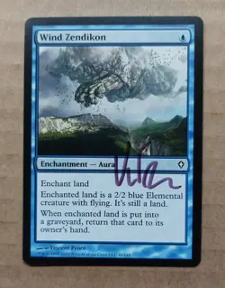 UNPLAYED SIGNED Wind Zendikon Worldwake NM MTG Magic Gathering VINCENT PROCE - Image 1