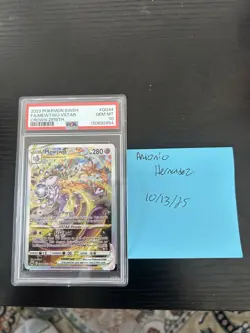 2023 Pokemon SW&SH Crown Zenith Mewtwo VStar Galarian Gallery PSA 10 Gem Mint - Image 1