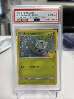 2021 Pokemon Mcdonalds Collection 1 Bulbasaur Holo PSA 10 Card GEM MINT NEW CERT - Image 1