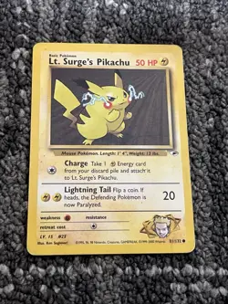 Pokemon 2000 Gym Heroes Lt. Surge's Pikachu Gym Heroes 81/132 Non Holo Common LP - Image 1