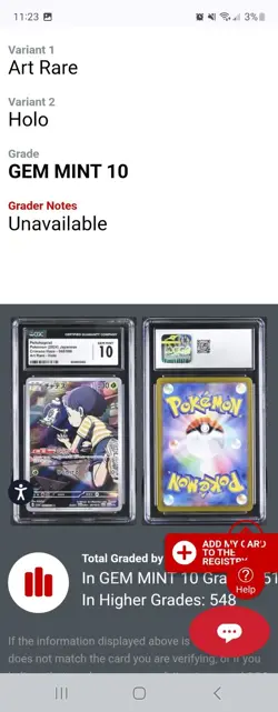 Poltchageist 068/066 CGC gem mint 10 Art Rare Crimson Haze Japanese Pokemon - Image 2
