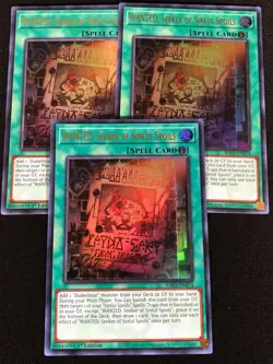 Yugioh Wanted Seeker of Sinful Spoils RA03-EN074 1st Ultra x3 (NM) - Image 1