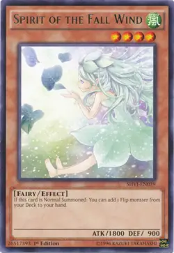 1x (LP) Spirit of the Fall Wind - SHVI-EN039 - Rare - 1st Edition YuGiOh - Image 1