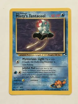 Pokemon TCG Misty's Tentacool Gym Heroes 32/132 Regular Rare Card - Image 1