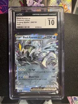 CGC 10 Black Kyurem EX 048/191 Surging Sparks Full Art Double Rare Pokemon Card - Image 1