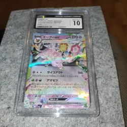 💥 CGC Gem Mint 10 Espeon ex 063/187 RR Terastal Festival ex sv8a Pokemon Card - Image 1