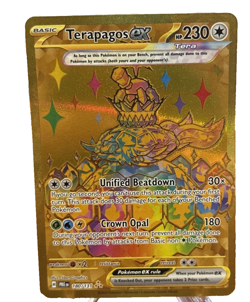 Pokemon TCG Terapagos EX Prismatic Evolutions Holo Hyper Rare Gold Card 180/131 - Image 1
