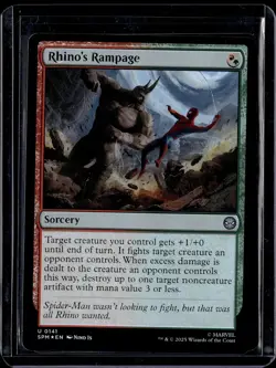 Rhino's Rampage - 141 - SPM - Foil - NM - MTG Magic the Gathering - Image 1