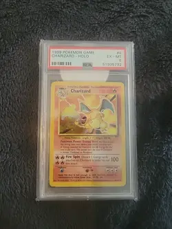 Pokemon TCG Charizard Card PSA 6 Holo/Rare, Base Set 4/102 - Image 1