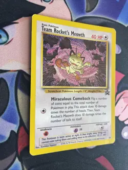 Team Rocket’s Meowth WOTC Black Star Promo 18 Pokemon TCG LP - Image 2