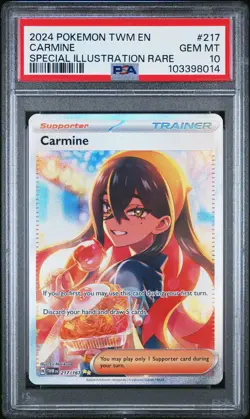 2024 POKEMON TWM EN-TWILIGHT MASQUERADE SPECIAL ILLUSTRATION RARE CARMINE PSA 10 - Image 1