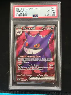 [DAMAGED*] 2024 POKEMON TEF EN-TEMPORAL FORCES ULTRA RARE #193 GENGAR EX PSA 10 - Image 2
