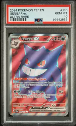 [DAMAGED*] 2024 POKEMON TEF EN-TEMPORAL FORCES ULTRA RARE #193 GENGAR EX PSA 10 - Image 4