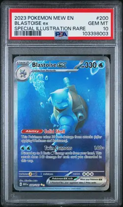 2023 POKEMON MEW EN-151 SPECIAL ILLUSTRATION RARE #200 BLASTOISE EX PSA 10 - Image 1