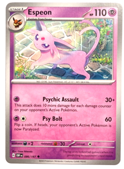 Pokemon Espeon Rare + FREE extra Rare card! - Image 1