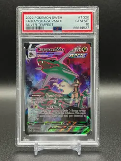 2022 Pokemon SWSH FA/Rayquaza VMAX Silver Tempest #TG20 PSA Gem MT 10 - Image 1