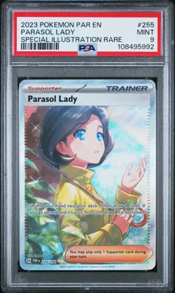 2023 Pokemon Parasol Lady #255 Special Illustration Rare PSA 9 - Image 1