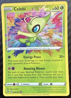Celebi 009/185 Amazing Rare SWSH04 Vivid Voltage Pokemon TCG NM - Image 3