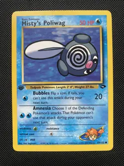 Misty's Poliwag 89/132 Pokemon Gym Challenge 1st Edition NM - Image 1