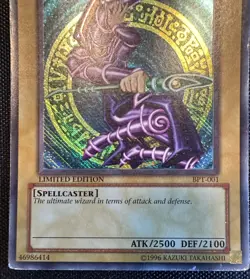 YUGIOH REVERSE FOIL Dark Magician BPT-001 Secret Rare Limited Edition LP - Image 2