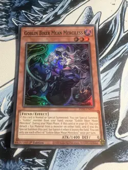 Yugioh Goblin Biker Mean Merciless PHNI-EN011 1st Edition Super Rare NM - Image 1
