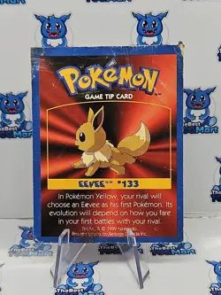 Pokemon Kelloggs Game Tip Card Eevee #133 Promo HP/DMG - Image 1