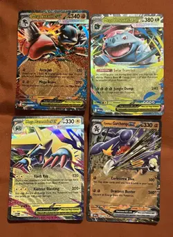 Pokemon Mega Evolutions Ex Bundle 4x cards Manectric Venusaur Lucario Garchomp - Image 1