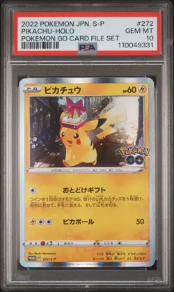2022 POKEMON JPN S PROMO POKEMON GO CARD FILE SET #272 PIKACHU-HOLO PSA 10 - Image 1