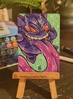 gengarX1 Altered Art Hand Painted pokemon cards - Image 2