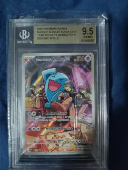 Team Rocket's Wobbuffet 203 ETB Promo Graded 9.5 Destined Rivals Pokemon Card - Image 1