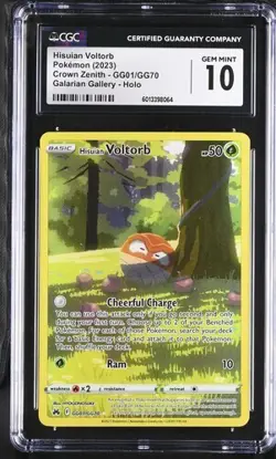 ⭐⭐CGC 10 Hisuian Voltorb GG01 Crown Zenith Secret Illustration Rare Pokemon Card - Image 1