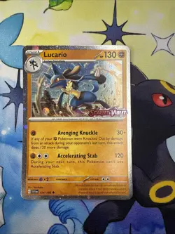 Lucario 114/198 Scarlet & Violet Stamped Holo Promo Pokemon Card NM - Image 1
