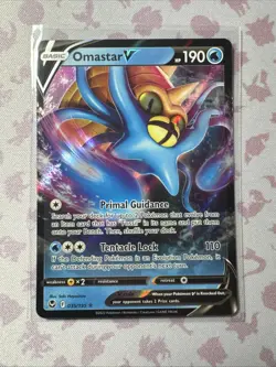 Omastar V - 035/195 - Pokemon Silver Tempest Sword & Shield Ultra Rare Card NM - Image 1