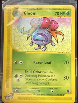 Gloom 78/165 Uncommon Pokemon Card Expedition Base Set NM Near Mint - Image 2
