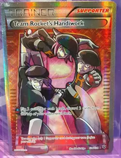 Team Rocket's Handiwork 124/124 Pokemon Card TCG Full Art Holo Rare Trainer - Image 2