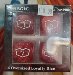 Magic the Gathering 4 Oversized Loyalty Dice Red - Image 1