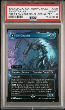 2023 MTG March of the Machine 339 JIN-GITAXIAS THE GREAT SYNTHESIS FOIL #D PSA 8 - Image 1