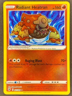 Pokemon Radiant Heatran 027/189 ASR Astral Radiance NM - Image 1