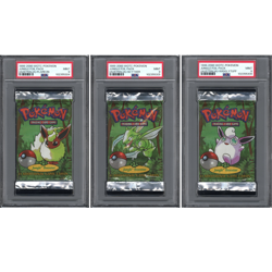 PSA 9 Pokemon Jungle Flareon Scyther Wigglytuff Australian Red Logo Booster Pack - Image 1