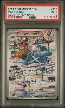 2024 POKEMON TEF EN-TEMPORAL FORCES ILLUSTRATION RARE #178 METAGROSS PSA 9 - Image 1