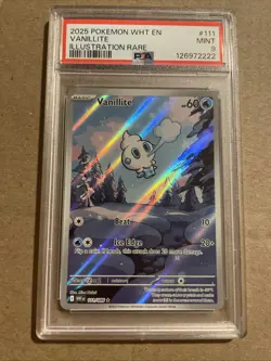 2025 Pokemon SV White Flare WHT EN Vanillite Illustration Rare #111/086 PSA 9 - Image 1