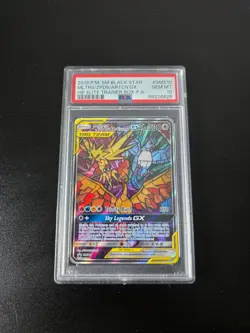 2019 Pokemon Moltres Zapdos Articuno GX Full Art SM210 PSA 10 GM - HIDDEN FATE - Image 1